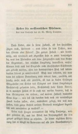 111-118 Ueber die messianischen Psalmen