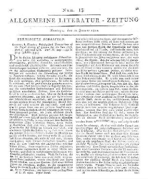 Gemeinnützige Stadt- und Land-Zeitung. [Jg. 1799-1800]. Oder Wöchentliches Lehr-, Nähr- und Hülfsblatt: moralischen, ökonom., physikalischen, polit. u. vermischten Inhalts. [Gera] 1799-1800 Teilw. u.d.T.: Thüringer Stadt- und Landzeitung. Titelzusatz wechselnd. Zählung uneinheitlich. Ersch.ort wechselnd. Ersch. wöchentl.