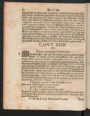 Caput XXIII. De Poenis earumq; Contrariis