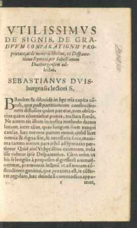Utilissimus De Signis, De Graduum Comparationis Proprietate ...