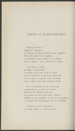 Himno al endecasílabo : (poesía)