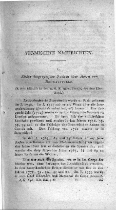 Einige biographische Notizen über Herrn Bougainville