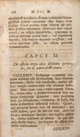 Caput XI. De officiis erga alios absolutis perfectis, seu de justitia stricte sunta.