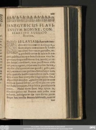 Panegyricus Flaviensium Nomine, Constantino Augusto Dictus.