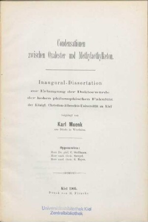 Condensationen zwischen Oxalester und Methylaethylketon