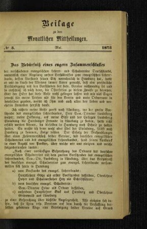 ¬Das¬ Bedürfniß eines engern Zusammenschlusses