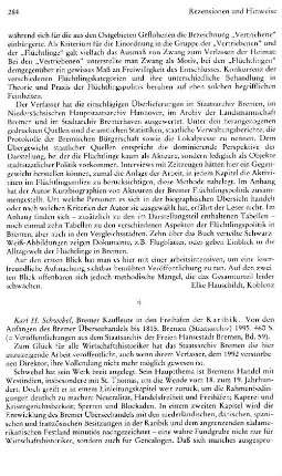 Schwebel, Karl H. :: Bremer Kaufleute in den Freihäfen der Karibik, von den Anfängen des Bremer Überseehandels bis 1815, (Veröffentlichungen aus dem Staatsarchiv der Freien Hansestadt Bremen, 59) : Bremen, Staatsarchiv, 1995