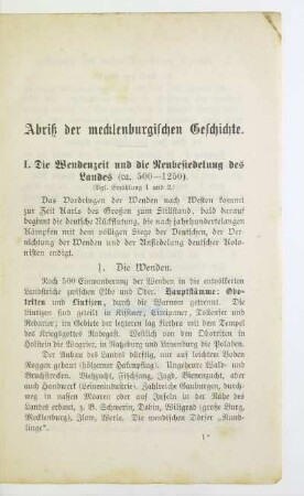 Abriß der mecklenburgischen Geschichte