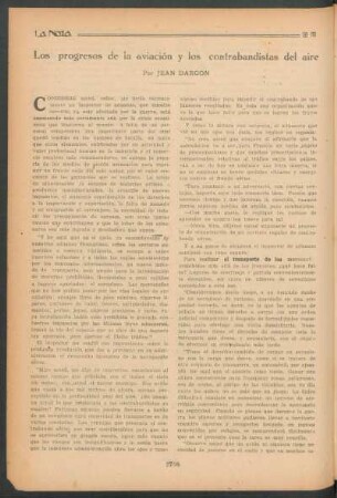 Los progresos de la aviación y los contrabandistas del aire