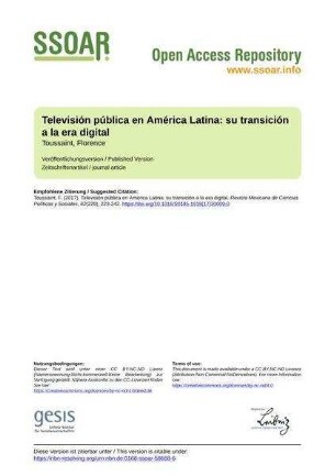 Televisión pública en América Latina: su transición a la era digital