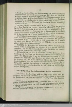 Die Schuldeputation, ihre Zusammensetzung und ihr Geschäftskreis