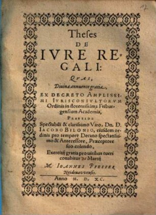 Theses De Iure Regali
