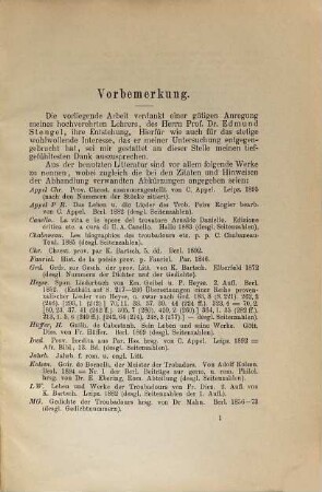 Die individuellen Eigentümlichkeiten einiger hervorragender Trobadors