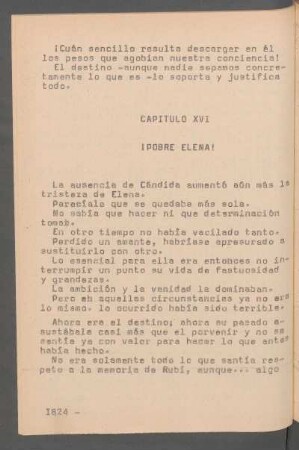 Capítulo XVI - ¡Pobre Elena!
