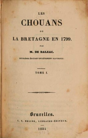 Leschouans ou la Bretagne en 1799, 1