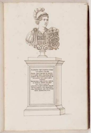 Bildnisbüste des byzantinischen Nobilissimus Anthimos, in: Series continuata omnium Imperatorum [...], Bd. 3, Bl. 30