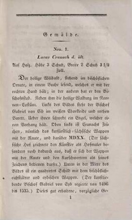 Verzeichniß einer vorzüglichen Sammlung von Oelgemälden, Kupferstichen und anderen Kunstwerken aus dem Nachlasse des fürstbischöflichen Zahlmeisters Johann Habann : welche am 22. Juni 1835 und den folgenden Tagen zu Eichstädt in dem Habann'schen Hause öffentlich gegen baare Zahlung versteigert werden