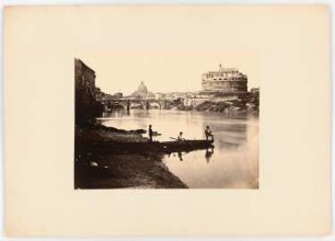 Engelsburg (Castel Sant’Angelo), Engelsbrücke und Petersdom, Rom: Ansicht der Stadt Rom vom Tiber aus