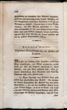 Siebentes Kapitel. Allgemeine Bemerkungen über die Heilart des Trippers.