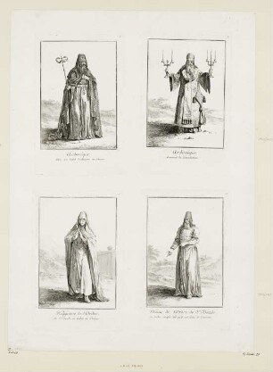 Archevêque dans son habit Ordinaire au Choeur, Blatt 7 der Folge "Divers habillements des prêtres de Russie"