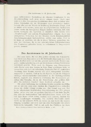 Das Ärztewesen im 18. Jahrhundert