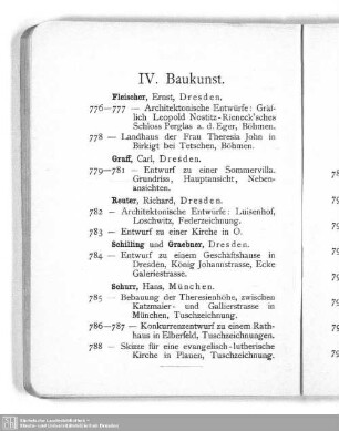 IV. Baukunst