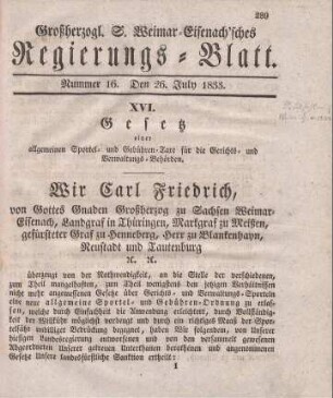 Nr. 16 : 26. July 1833