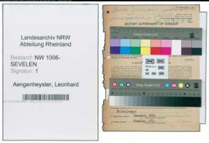 Entnazifizierung Leonhard Aengenheyster , geb. 23.11.1893 (Arzt)