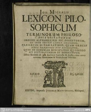 Lexicon philosophicum terminorum philosophis usitatorum