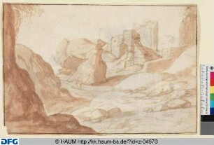 Felslandschaft mit Ruine