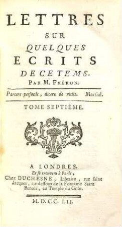 Lettres sur quelques ecrits de ce tems, 7