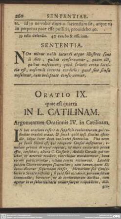 Oratio IX. quae est quarta In L. Catilinam