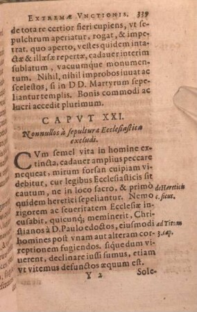 Capvt XXI. Nonnullos à sepultura Ecclesiastica excludi.