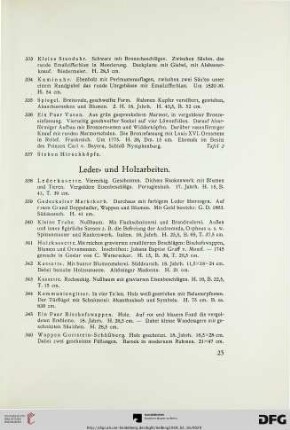 Leder- und Holzarbeiten (Nr. 338-353)