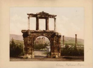 Hadriansbogen, Athen: Ansicht, Jupitertempel im Hintergund