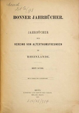 Bonner Jahrbücher : Jahrbücher des Vereins von Altertumsfreunden im Rheinlande. 98. 1895