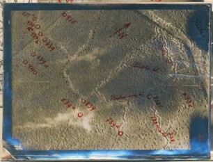 Foto der eigenen Stellungen südlich von Biaches (Luftbild)