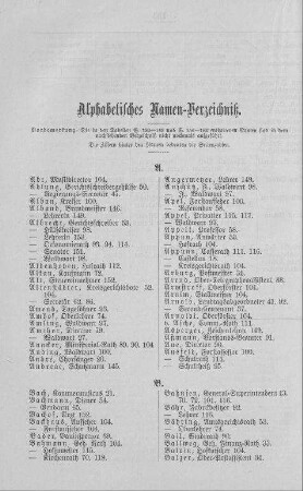Alphabetisches Namen-Verzeichniß