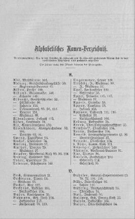 Alphabetisches Namen-Verzeichniß
