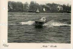 Max Klinke bei den DDR-Meisterschaften im Motor-Wassersport auf dem Langen See in Berlin-Grünau