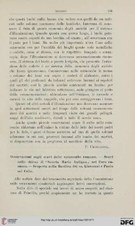 Osservazioni sugli scavi delle catacombe romane