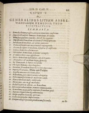 Caput V. De Generalibus Litium Abbreviandarum Remediis, Theorico-Practicis.