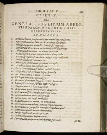 Caput V. De Generalibus Litium Abbreviandarum Remediis, Theorico-Practicis.
