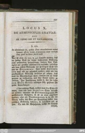 Locus X. De Adminiculis Gratiae Seu De Verbo Dei Et Sacramentis.