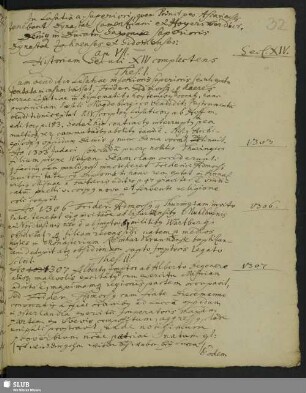 Cap. VII. Historiam Seculi XIV complectens