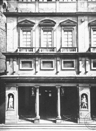 Florenz, Uffizien, Fassade am Eingang; Vasari, Giorgio; Buontalenti, Bernardo; Parigi, Alfonso