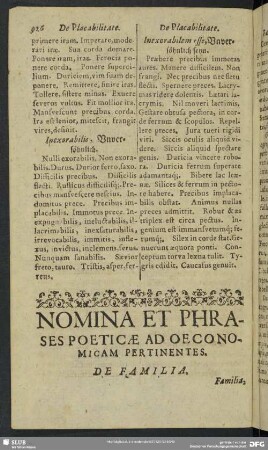 Nomina Et Phrases Poeticae Ad Oeconomiam Pertinentes