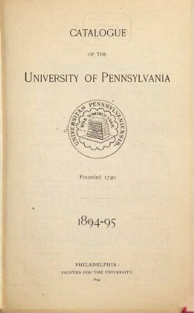 Catalogue. 1894/95