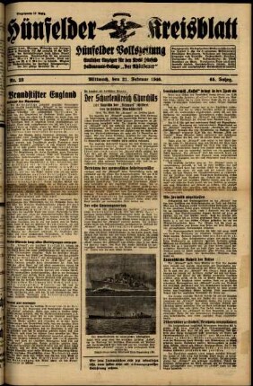 Ausgabe vom Mittwoch, den 21. Februar 1940.