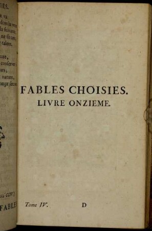 Fables Choisies. Livre onzieme.